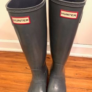 Hunter Grey Rain Boots- Matte Grey